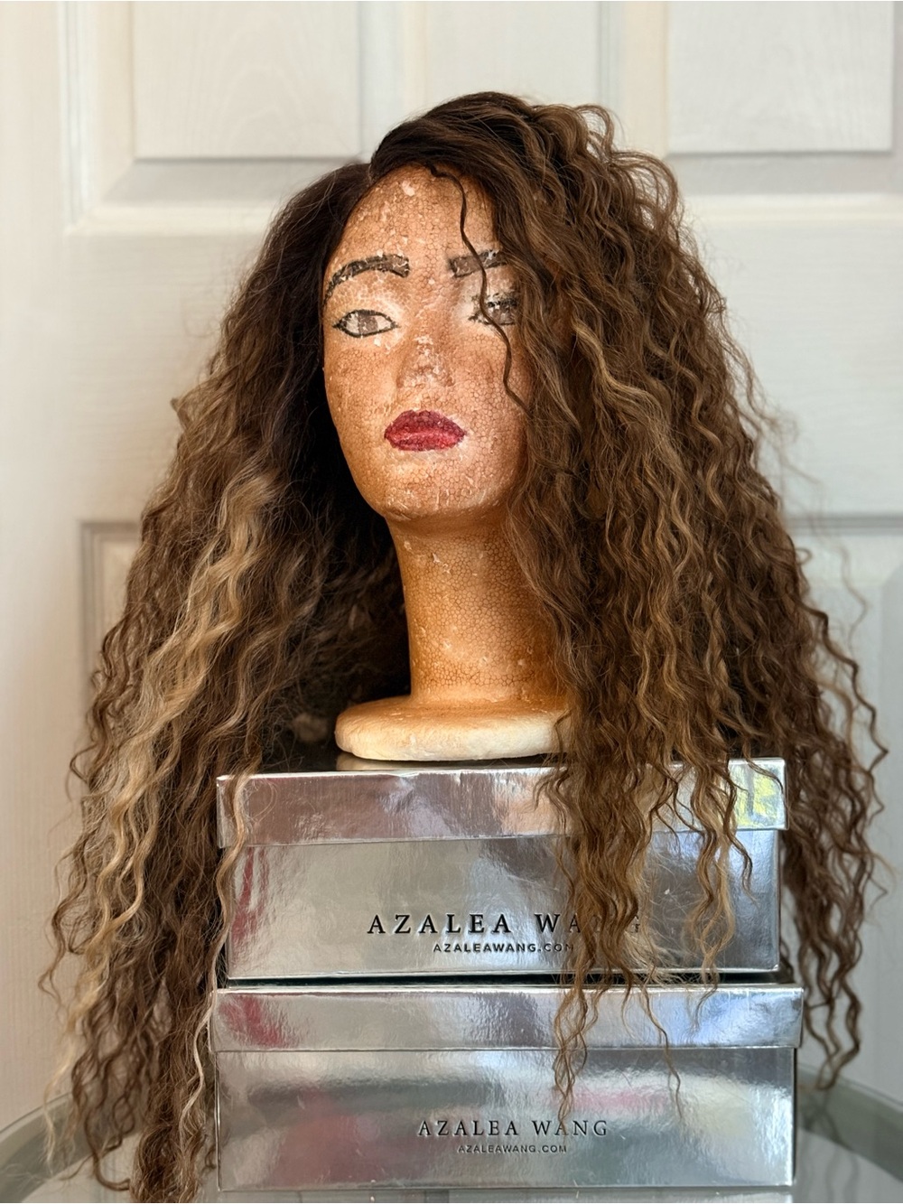Long Wavy Brown Highlighted Women's Wig